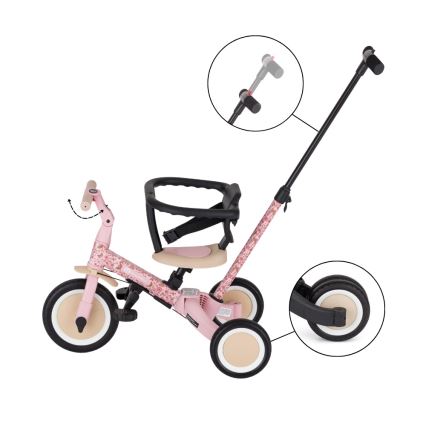 PETITE&MARS - Kinderdriewieler 5-in-1 TURBO Rosy Wilderness