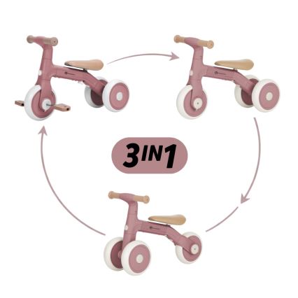 PETITE&MARS - Kinderloopfiets 3-in-1 BINGO Oudroze