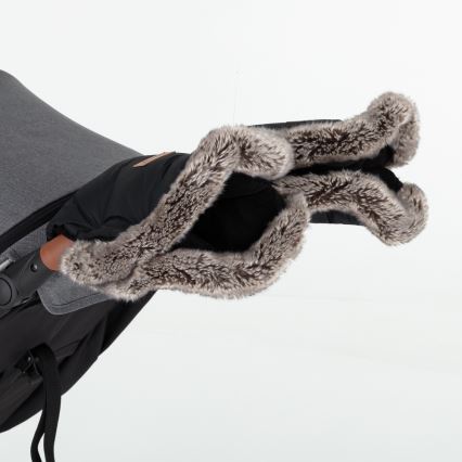 PETITE&MARS - Kinderwagen handwarmer FURRY Forever Black
