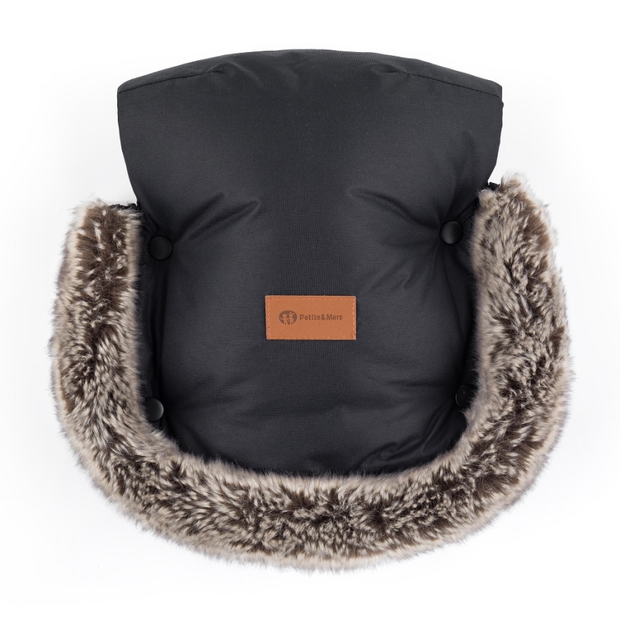PETITE&MARS - Kinderwagen handwarmer FURRY Forever Black