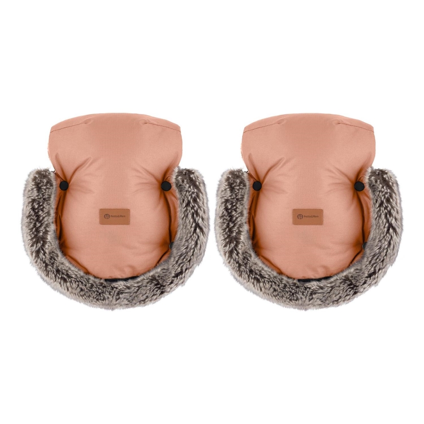 PETITE&MARS - Kinderwagen handwarmer FURRY Pastel Peach