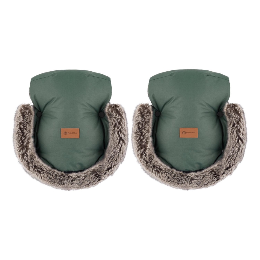 PETITE&MARS - Kinderwagen handwarmer FURRY Veritable Khaki