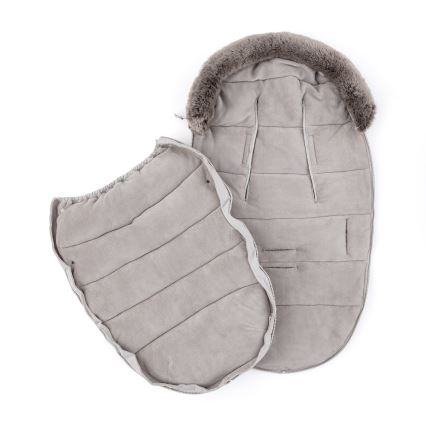 PETITE&MARS - SET Kinder-voetenzak 4-in-1 COMFY + handverwarmers voor kinderwagen FURRY Mocha Mousse