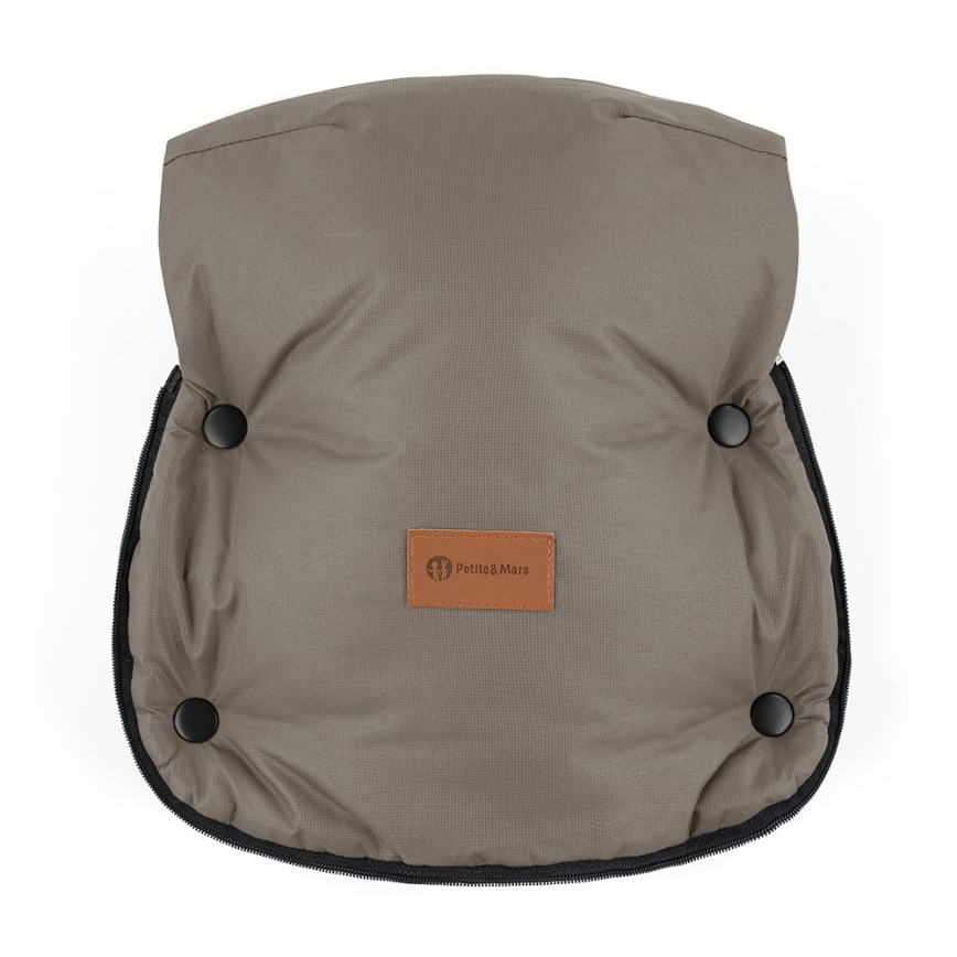 PETITE&MARS - SET Kinder-voetenzak 4-in-1 COMFY + handverwarmers voor kinderwagen FURRY Mocha Mousse