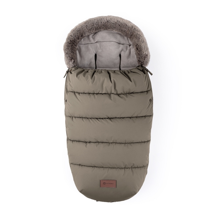PETITE&MARS - SET Kinder-voetenzak 4-in-1 COMFY + handverwarmers voor kinderwagen FURRY Mocha Mousse