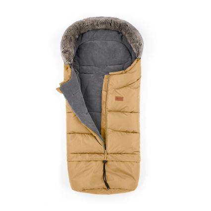 PETITE&MARS - SET Baby voetenzak 4in1 ARCTIC + stroller hand muffs FURRY Elegant Caramel