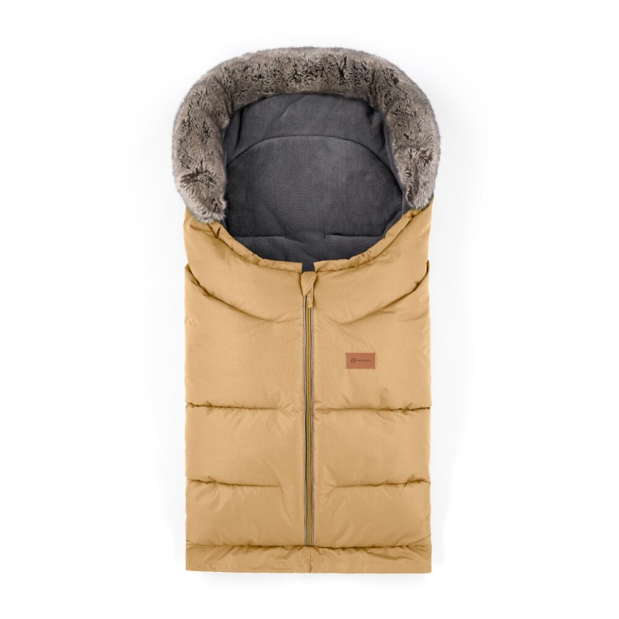 PETITE&MARS - SET Baby voetenzak 4in1 ARCTIC + stroller hand muffs FURRY Elegant Caramel