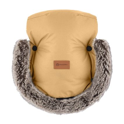 PETITE&MARS - SET Baby voetenzak 4in1 ARCTIC + stroller hand muffs FURRY Elegant Caramel