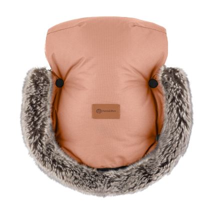 PETITE&MARS - SET Baby voetenzak 4in1 ARCTIC + stroller hand muffs FURRY Pastel Peach