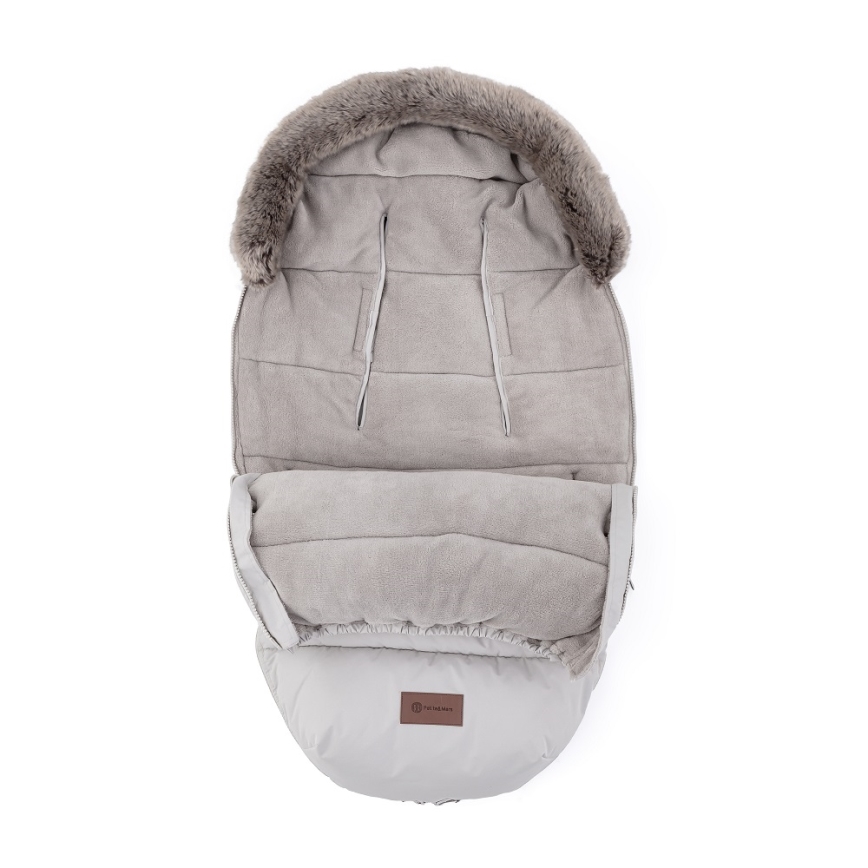 PETITE&MARS - SET Baby voetenzak 4in1 COMFY + stroller hand muffs FURRY Champagne Shower
