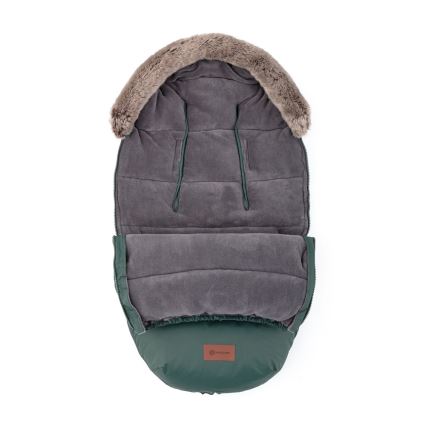 PETITE&MARS - SET Babyvoetenzak 4-in-1 COMFY + FURRY Khaki handmoffen voor kinderwagen