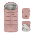 PETITE&MARS - SET Kinder voetenzak 3-in-1 JIBOT + muffs voor kinderwagen JASIE roze