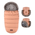 PETITE&MARS - SET Kinder voetenzak 4-in-1 COMFY + handmoffen voor kinderwagen FURRY Pastel Peach
