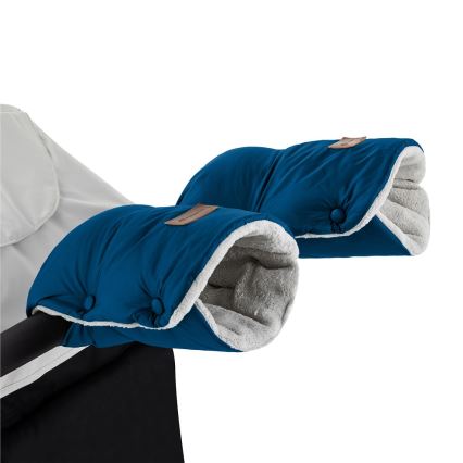 PETITE&MARS - SET Voetenzak voor baby's 3in1 JIBOT + stroller hand muff blauw