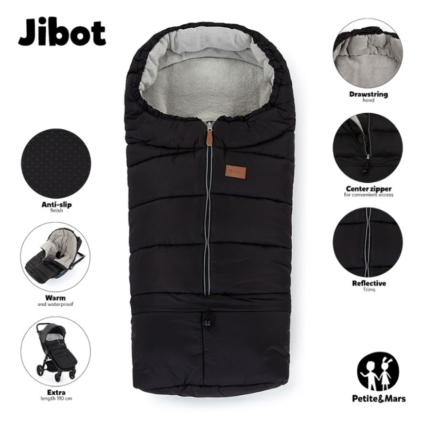 PETITE&MARS - SET Voetenzak voor baby's 3in1 JIBOT + stroller hand muff bruin