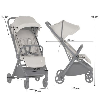 PETITE&MARS - Sportieve kinderwagen FLIP Zandbeige