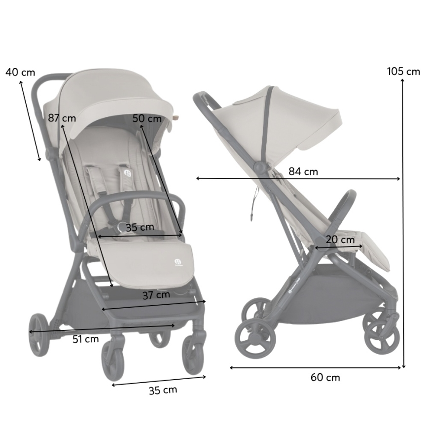 PETITE&MARS - Sportieve kinderwagen FLIP Zandbeige