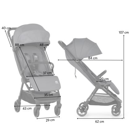 PETITE&MARS - Sportieve kinderwagen ZIP Velvet Grey