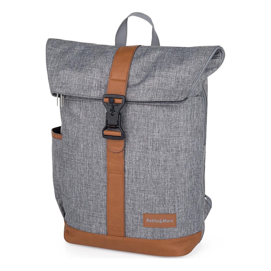 PETITE&MARS - Veranderende rugzak voor kinderwagen JACKOB grijs