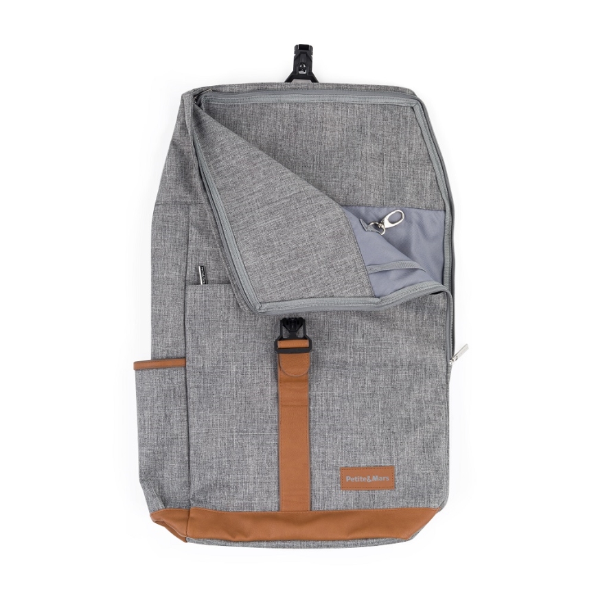 PETITE&MARS - Veranderende rugzak voor kinderwagen JACKOB grijs