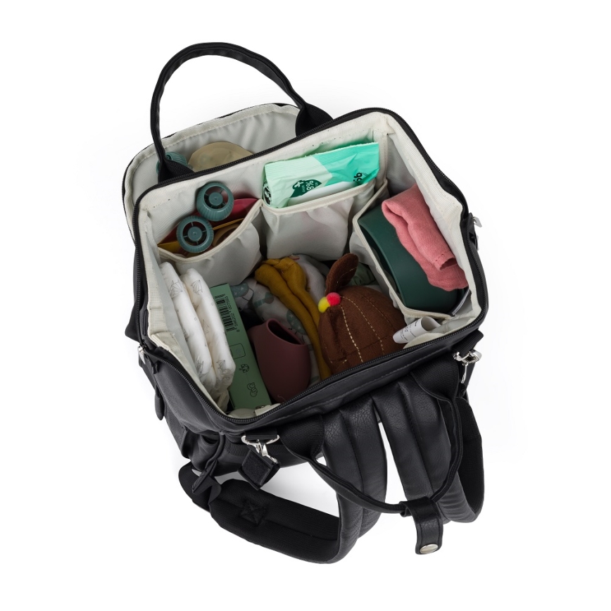 PETITE&MARS - Veranderende rugzak voor kinderwagen JASPER zwart