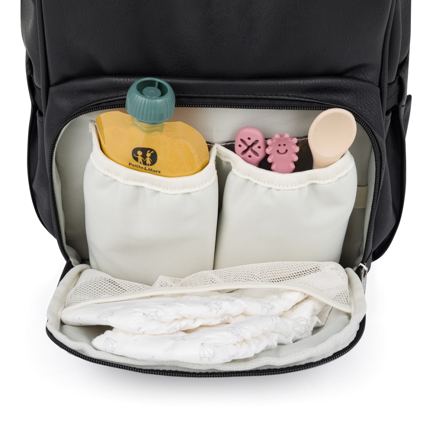 PETITE&MARS - Veranderende rugzak voor kinderwagen JASPER zwart