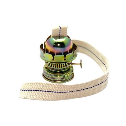 Petroleumlamp BARBORA 50 cm bosgroen versierd met tin