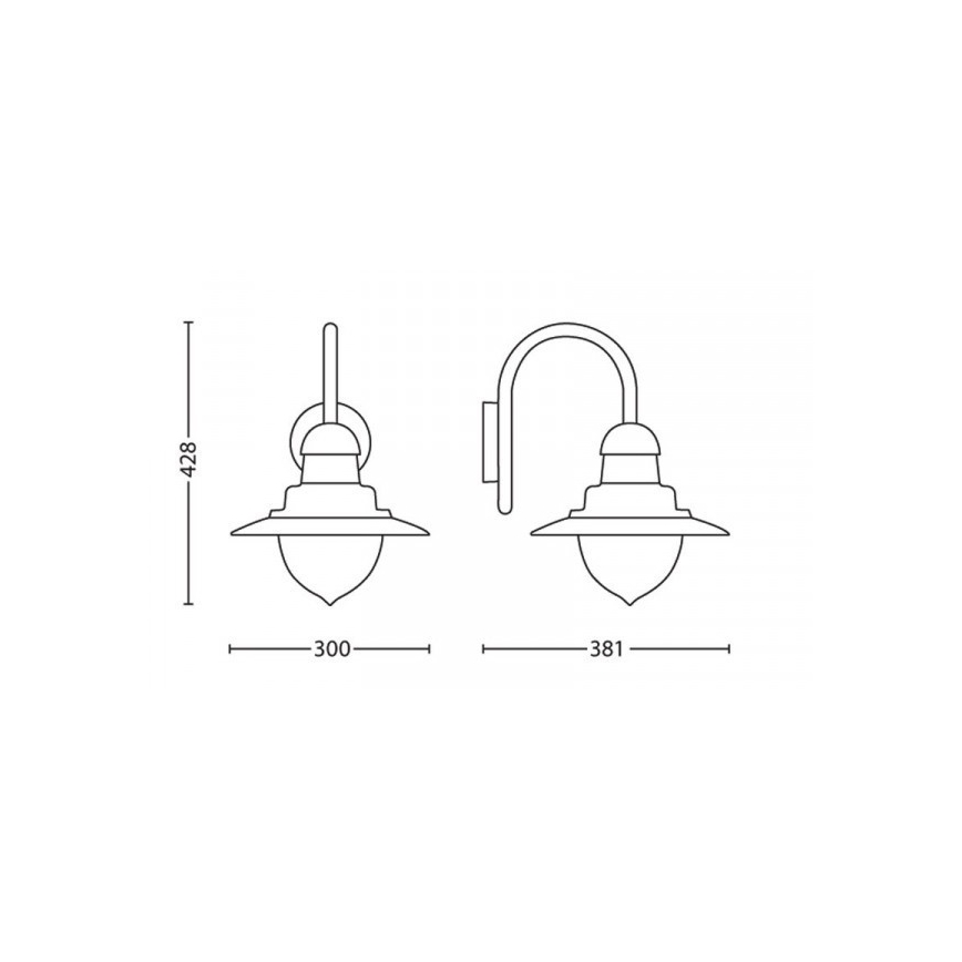 Philips 01652/06/PN - Buitenwandlamp MYGARDEN RAINDROP 1xE27/53W/230V IP44