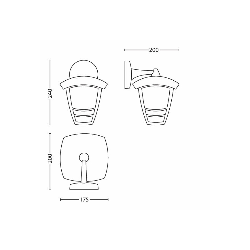 Philips 15381/31/16 - Buiten wandlamp CREEK 1xE27/60W/230V IP44