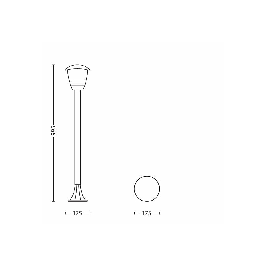 Philips 15383/30/16 - Buitenlamp MYGARDEN CREEK 1xE27/60W/230V zwart IP44