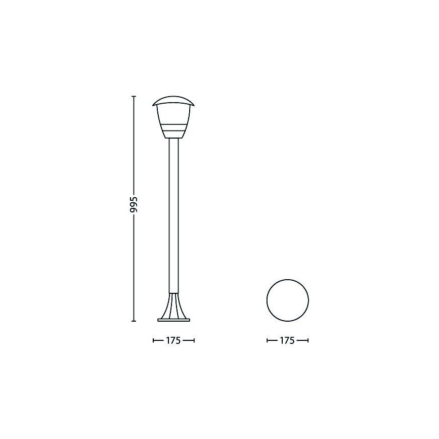 Philips 15383/31/16 - Buitenlamp MYGARDEN CREEK 1xE27/60W/230V IP44