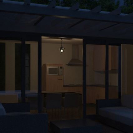 Philips 15386/30/16 - Hanglamp kroonluchter voor buiten MYGARDEN CREEK 1xE27/60W/230V zwart