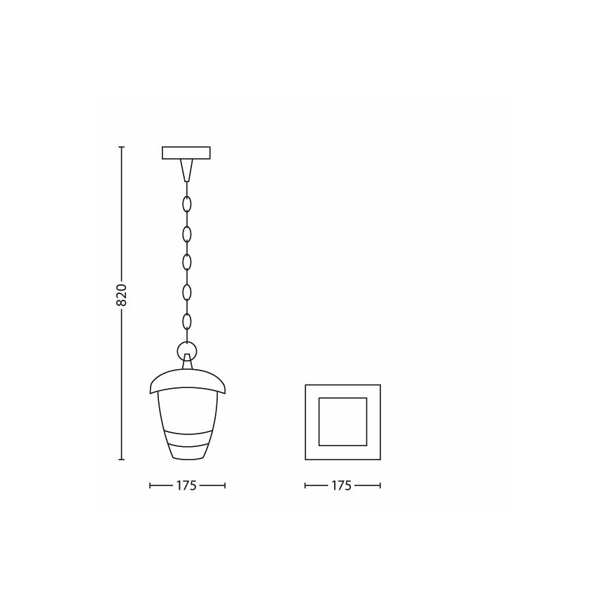 Philips 15386/30/16 - Hanglamp kroonluchter voor buiten MYGARDEN CREEK 1xE27/60W/230V zwart