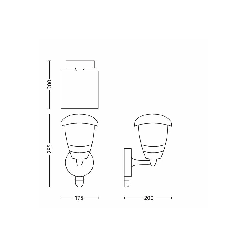 Philips 15388/31/16 - Wandlamp met sensor voor buiten MYGARDEN CREEK 1xE27/60W IP44