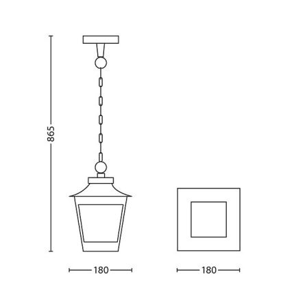 Philips 15406/86/PN - Hanglamp voor Buiten HEDGE 1xE27/60W/230V IP44