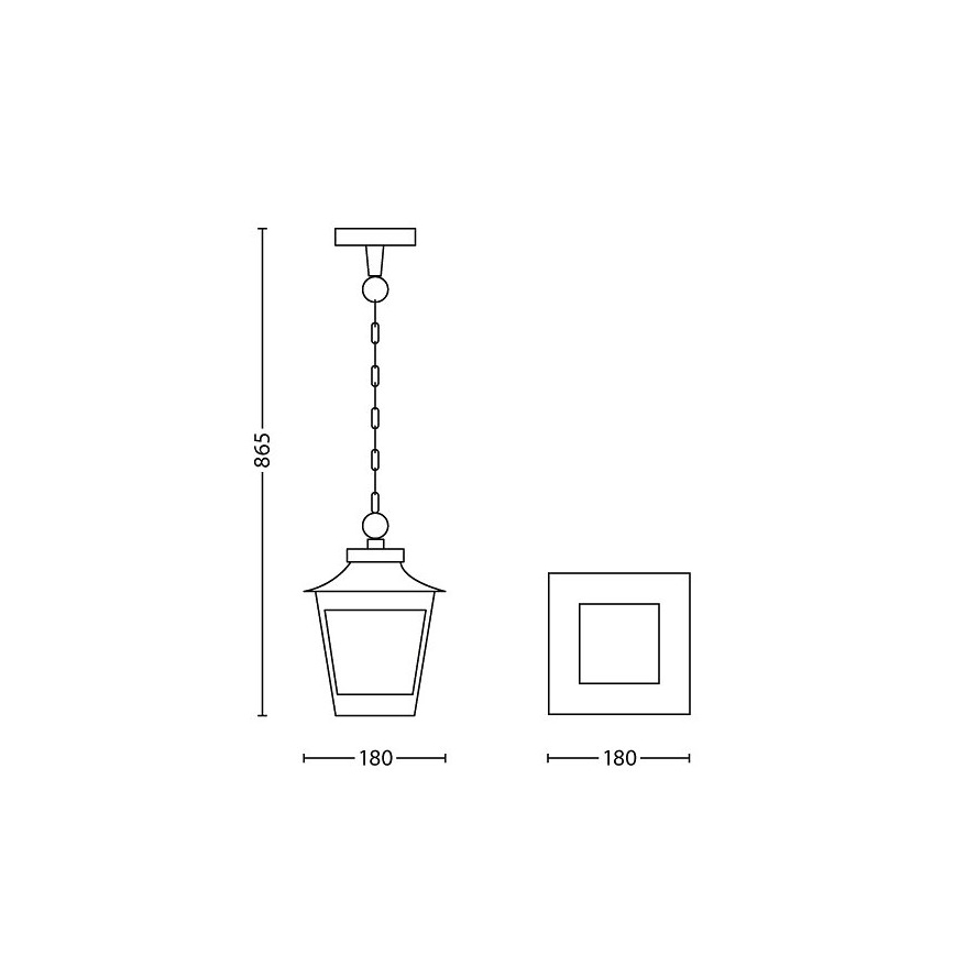 Philips 15406/86/PN - Hanglamp voor Buiten HEDGE 1xE27/60W/230V IP44