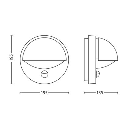 Philips - Buiten wandlamp met sensor E27/12W