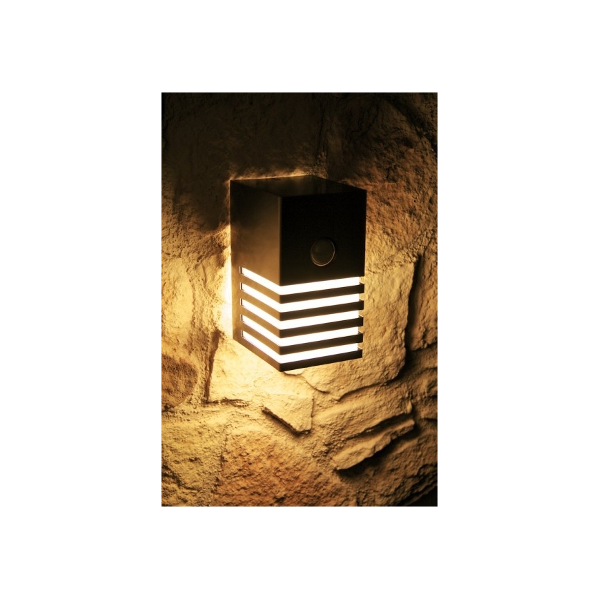 Philips 16411/47/16 - Wandlamp met sensor voor buiten MYGARDEN VERANDA E27/20W IP44