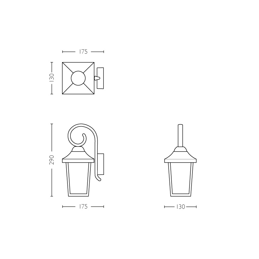 Philips - Buitenlamp 1xE27/60W/230V IP44