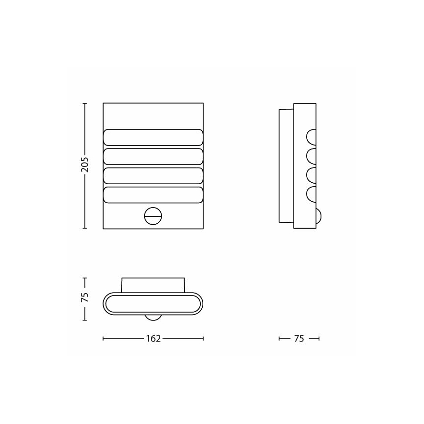 Philips – LED Lamp voor Buiten met Sensor 1×LED/3W IP44