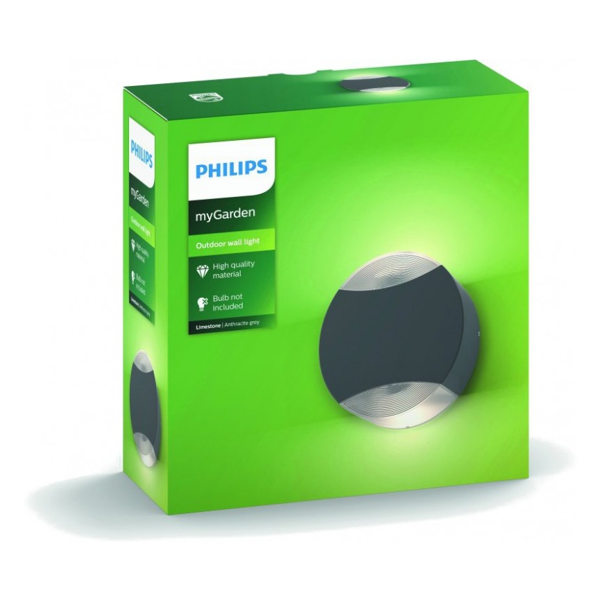 Philips 17338/93/PN - Buiten wandlamp MYGARDEN LIMESTONE 2xGU10/5W
