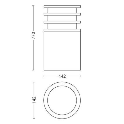 Philips - Dimbare LED buitenlamp Hue LUCCA 1xE27/9,5W/230V IP44