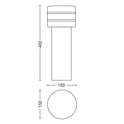 Philips - LED Buitenlamp dimbaar Hue TUAR 1xE27/9,5W/230V IP44