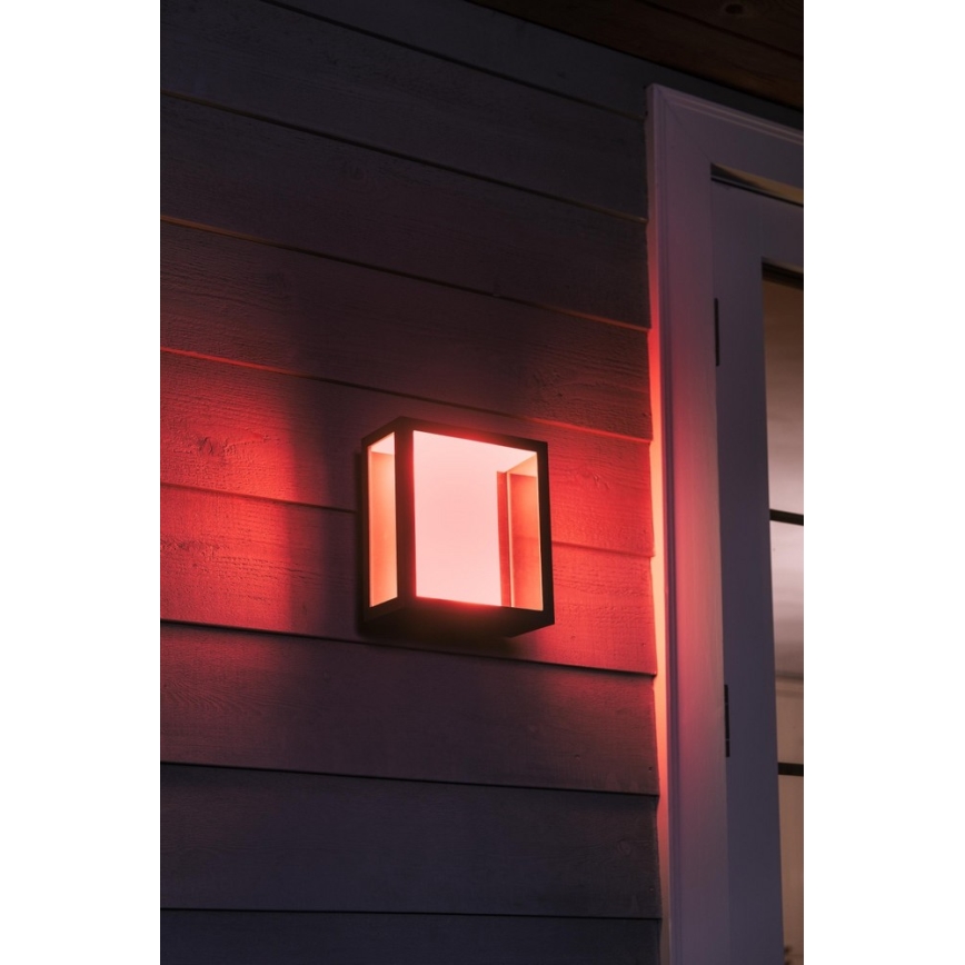Philips - LED RGBW Dimbare buitenwandlamp Hue IMPRESS 2xLED/8W/230V IP44