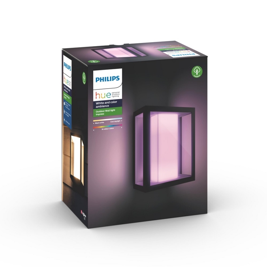 Philips - LED RGBW Dimbare buitenwandlamp Hue IMPRESS 2xLED/8W/230V IP44