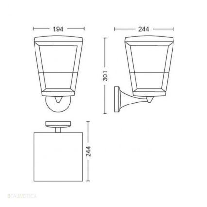 Philips - LED RGBW Dimbare wandlamp voor buiten Hue ECONIC LED/15W/230V IP44