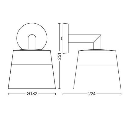 Philips - LED RGBW Dimbare wandlamp voor buiten Hue ATTRACT LED/8W/230V 2000-6500K IP44