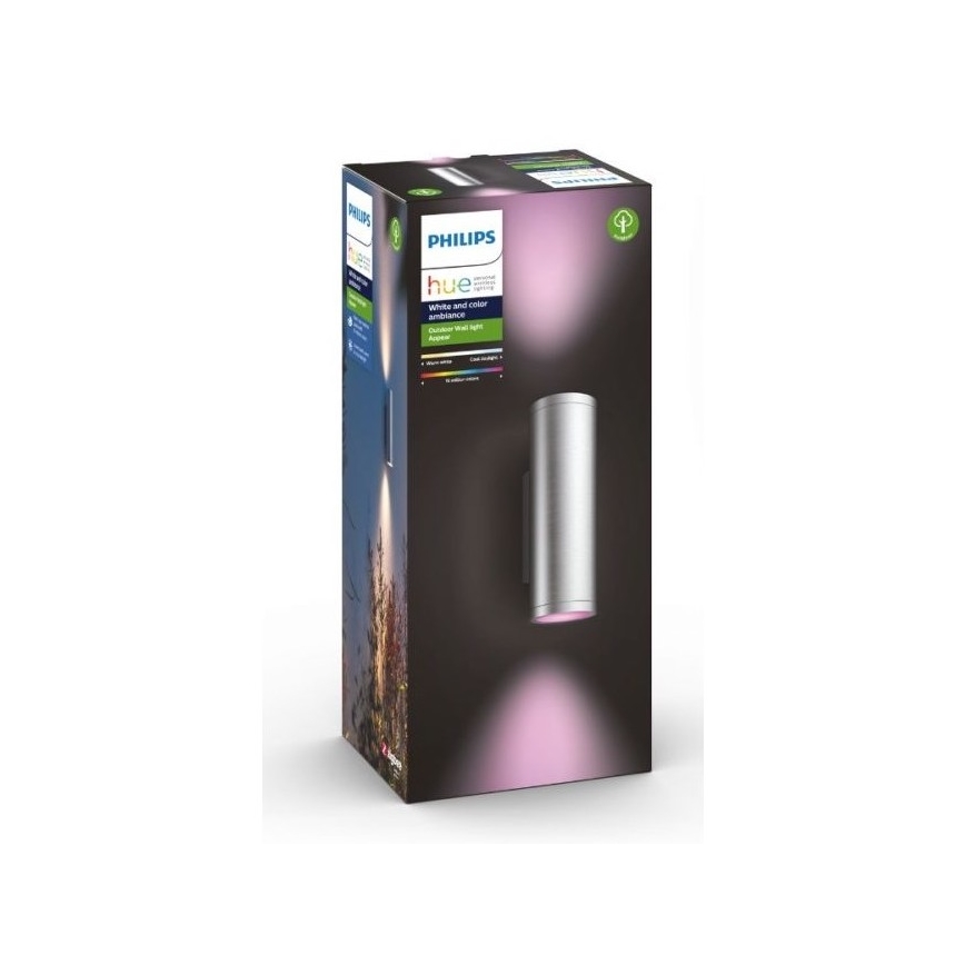 Philips - LED RGBW Dimbare wandlamp voor buiten Hue APPEAR 2xLED/8W/230V IP44