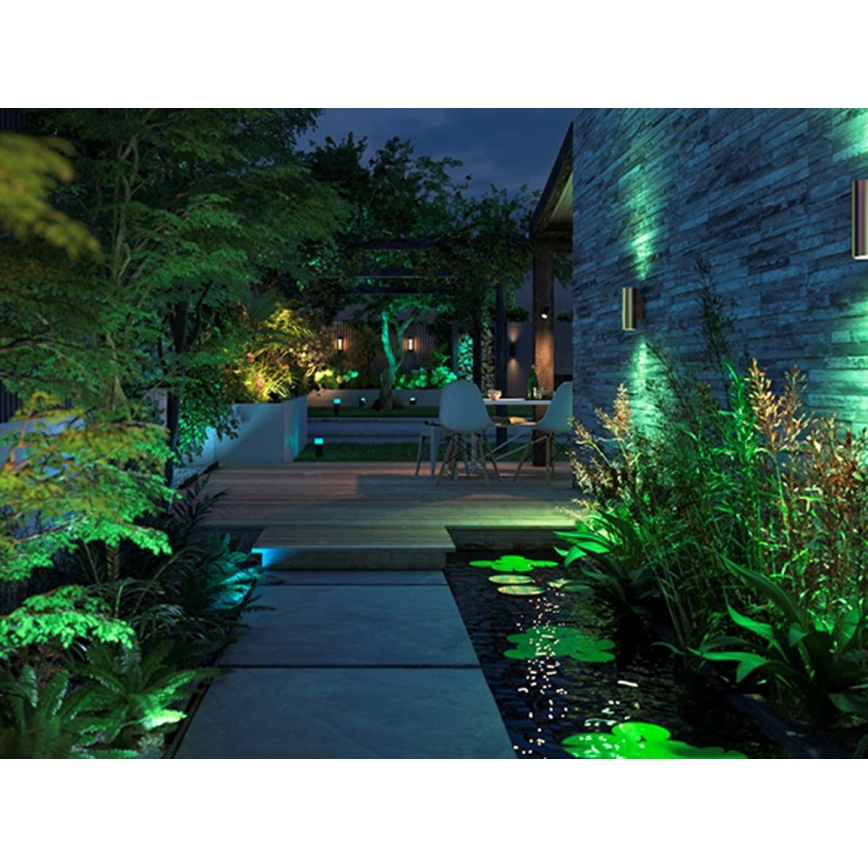 Philips - LED RGBW Dimbare wandlamp voor buiten Hue APPEAR 2xLED/8W/230V IP44