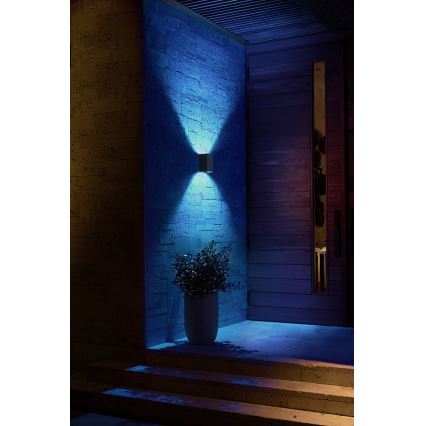 Philips - LED RGBW Dimbare wandlamp voor buiten Hue RESONATE 2xLED/8W/230V 2000-6500K IP44